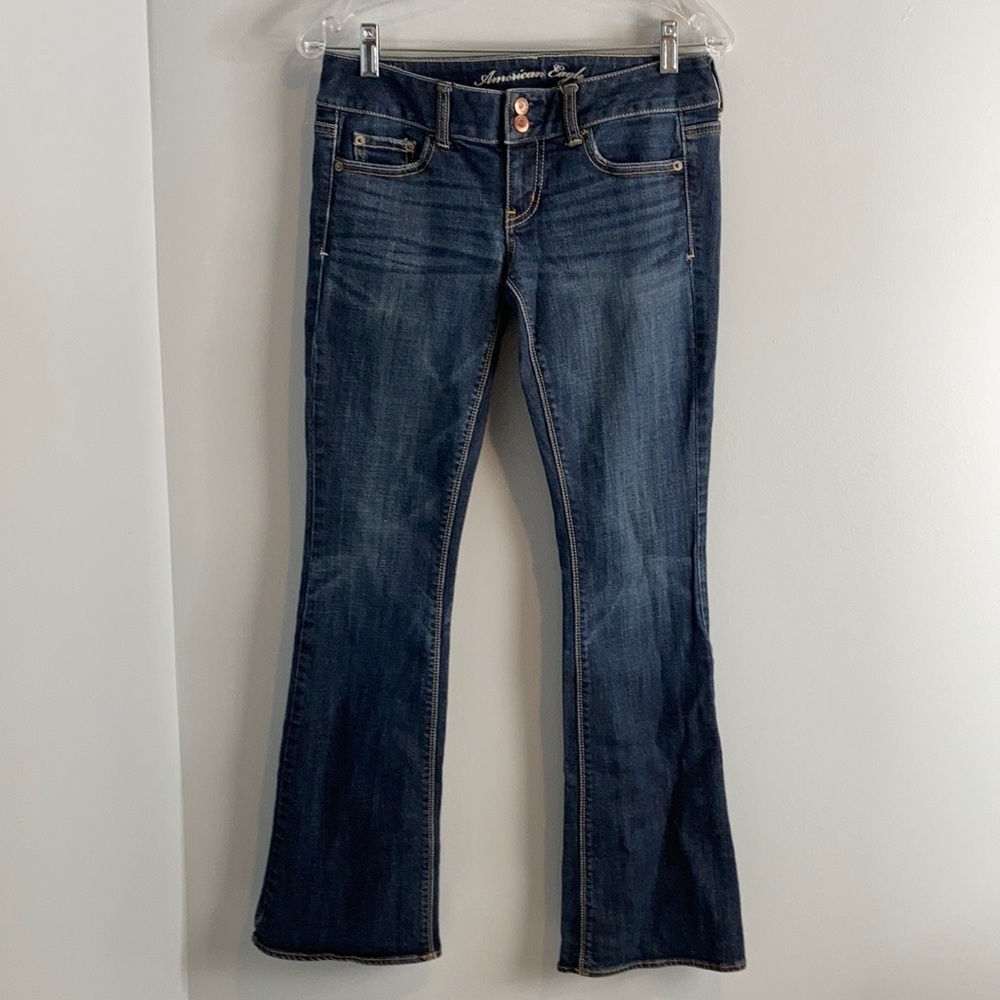 American Eagle Low Rise Vintage Artist Distressed Flare Jeans 4